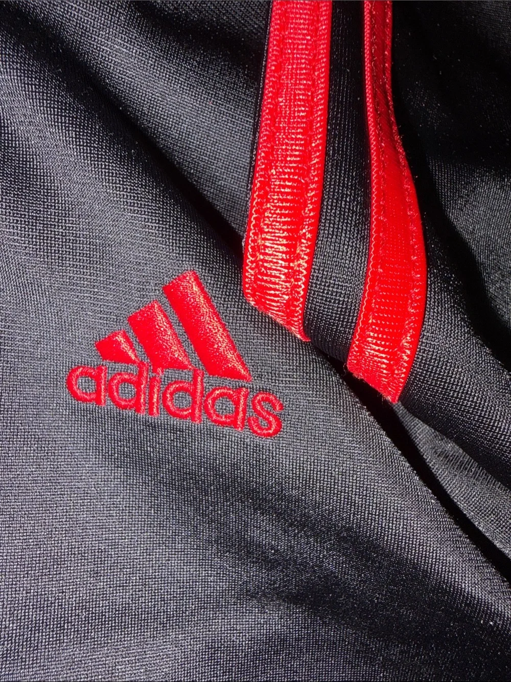 adidas Black Kids Track Jacket and Pants with Red Stripes